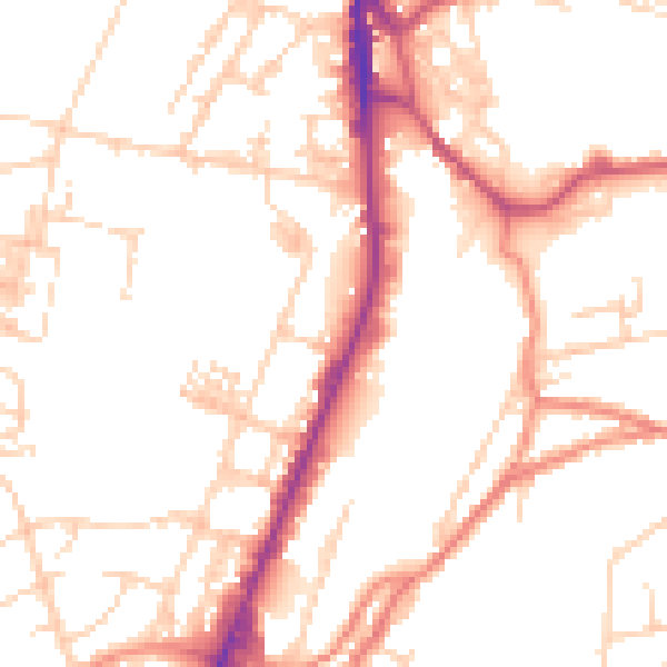 Daytime road noise heatmap for WF17 6HY
