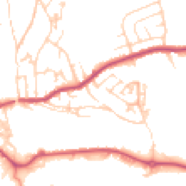 Daytime road noise heatmap for WF17 6LU
