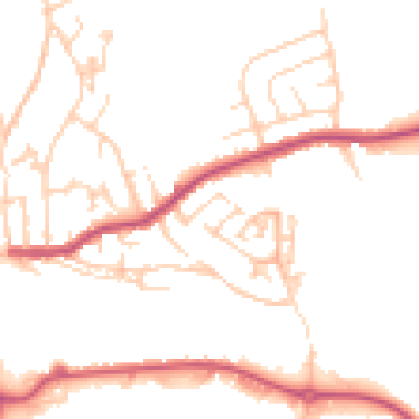 Daytime road noise heatmap for WF17 6LY