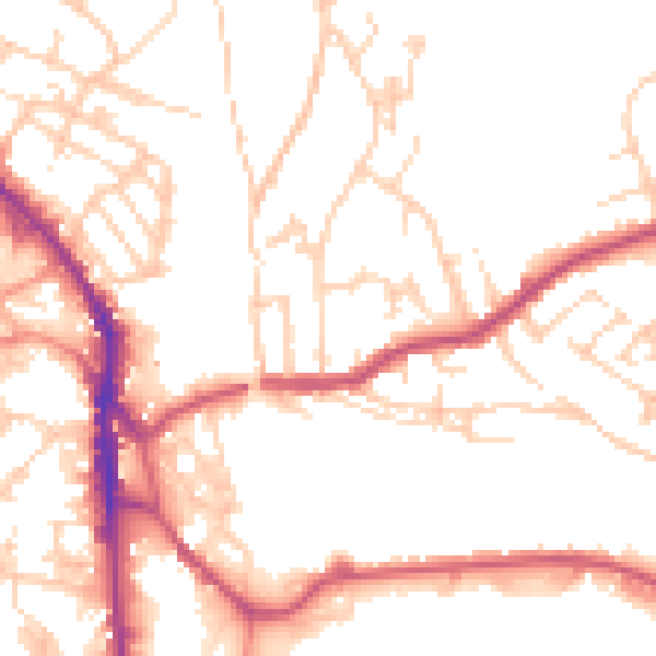 Daytime road noise heatmap for WF17 6NL