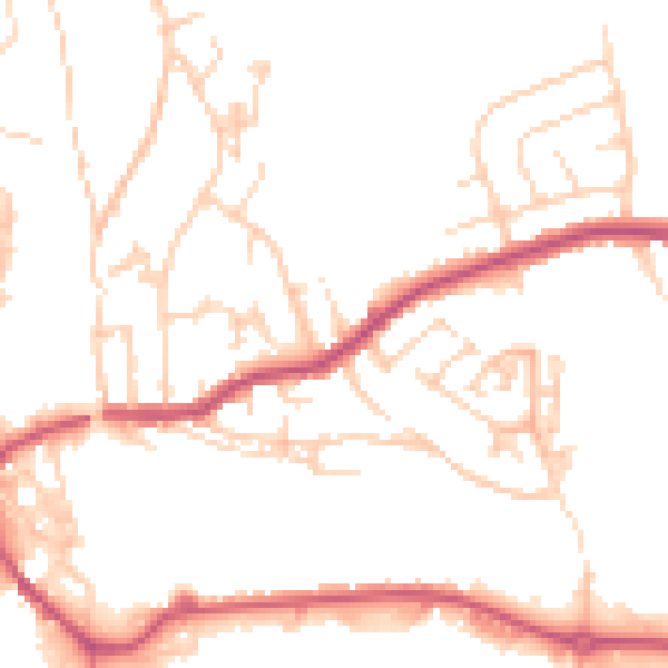 Daytime road noise heatmap for WF17 6NN