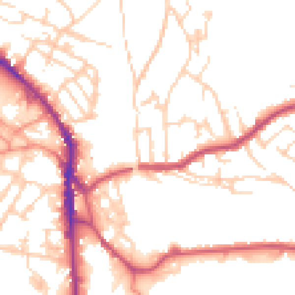 Daytime road noise heatmap for WF17 6NP
