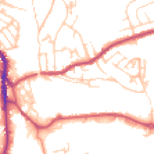 Daytime road noise heatmap for WF17 6NS