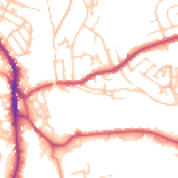 Daytime road noise heatmap for WF17 6NU
