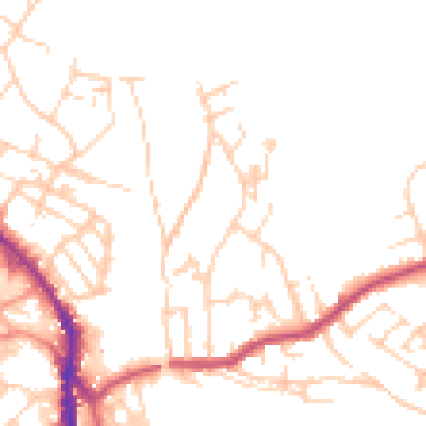 Daytime road noise heatmap for WF17 6PL
