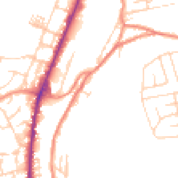 Daytime road noise heatmap for WF17 6QB
