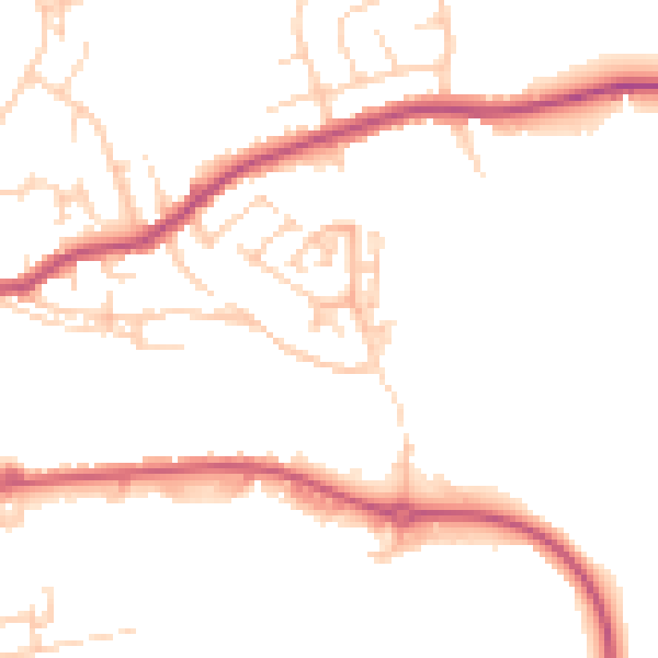 Daytime road noise heatmap for WF17 6RB