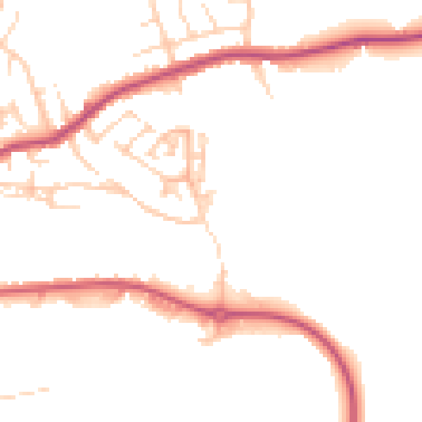 Daytime road noise heatmap for WF17 6RJ