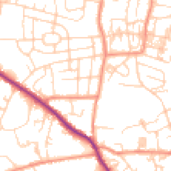 Daytime road noise heatmap for WF17 7AQ