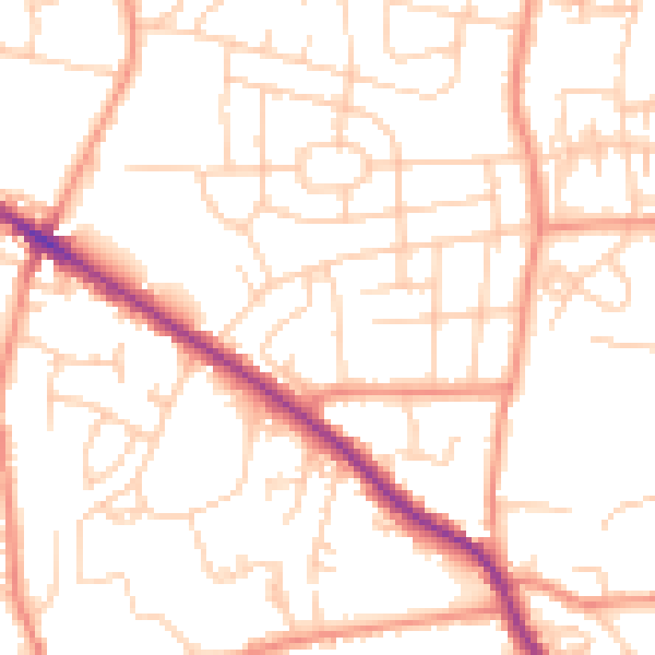 Daytime road noise heatmap for WF17 7AT