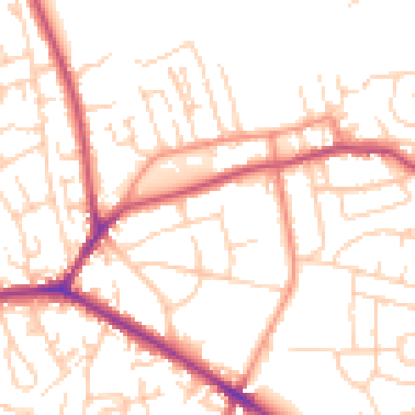 Daytime road noise heatmap for WF17 7ER