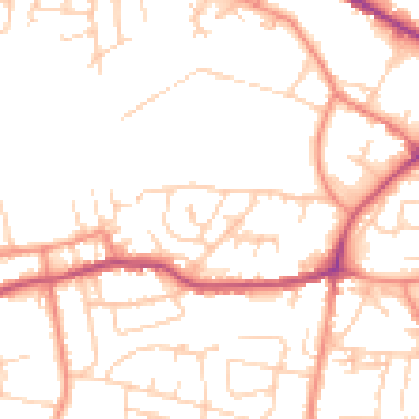 Daytime road noise heatmap for WF17 7HU