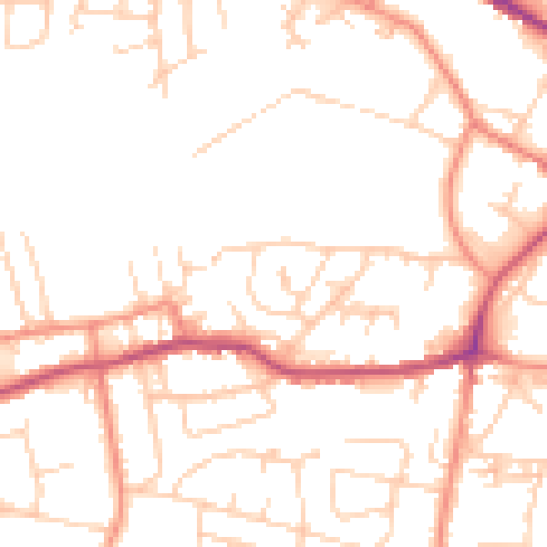 Daytime road noise heatmap for WF17 7HX