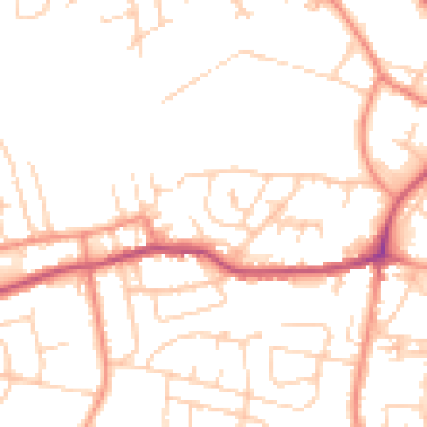 Daytime road noise heatmap for WF17 7HY