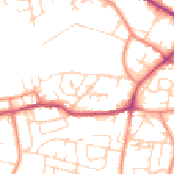 Daytime road noise heatmap for WF17 7JA