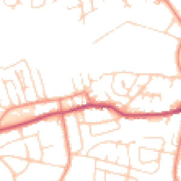 Daytime road noise heatmap for WF17 7JD