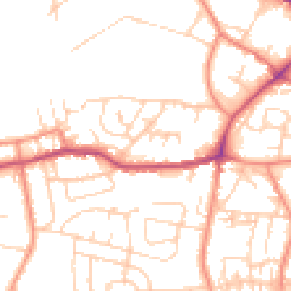 Daytime road noise heatmap for WF17 7JG