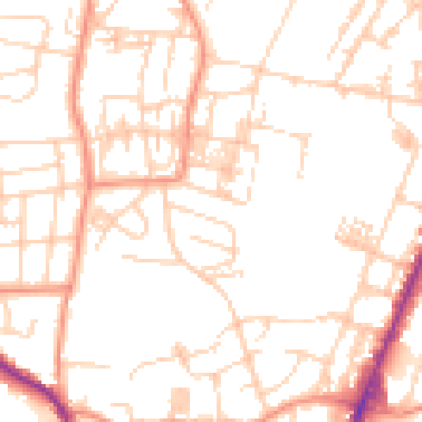 Daytime road noise heatmap for WF17 7JN