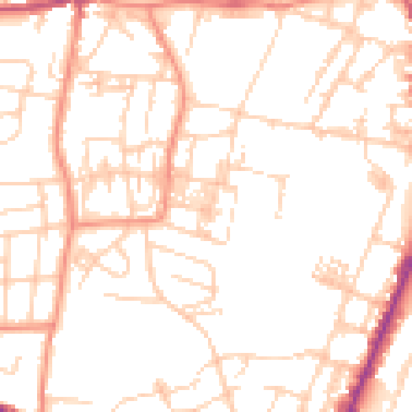 Daytime road noise heatmap for WF17 7NW