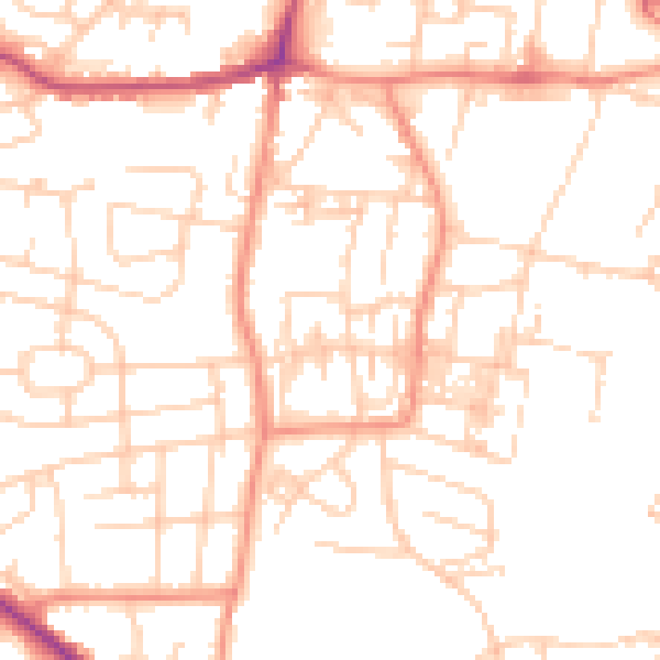 Daytime road noise heatmap for WF17 7PT