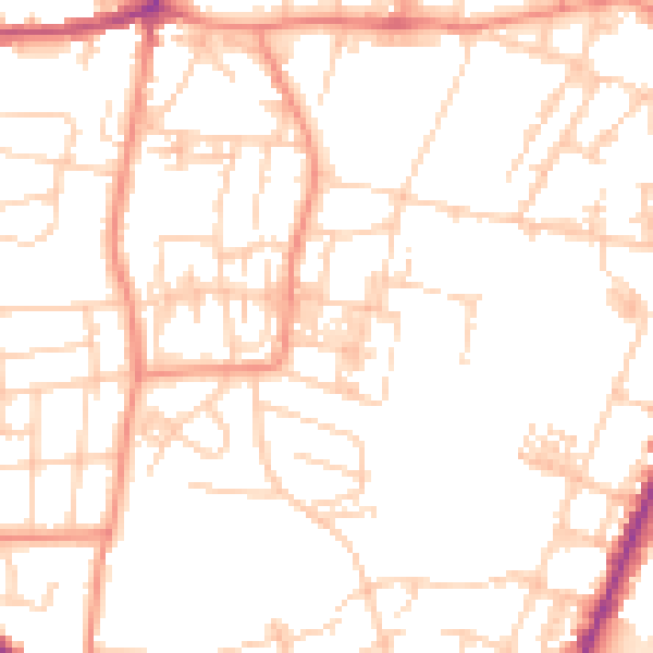 Daytime road noise heatmap for WF17 7QH