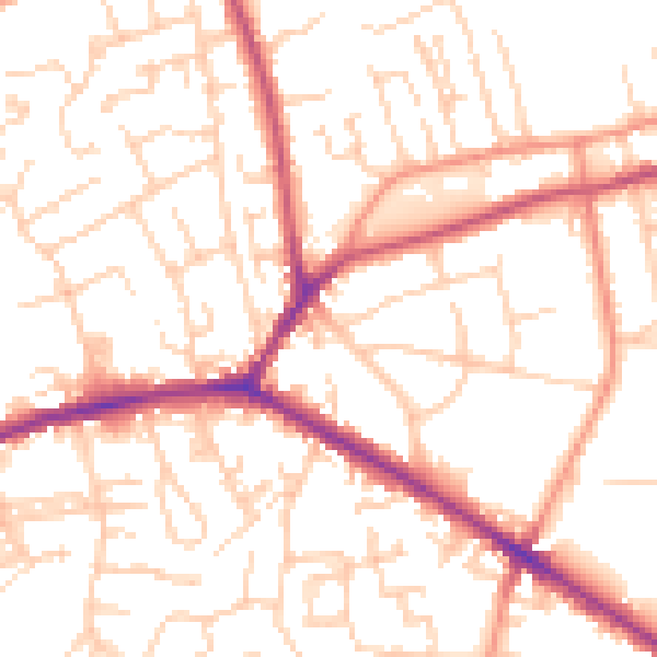 Daytime road noise heatmap for WF17 7QL
