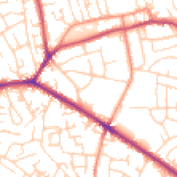Daytime road noise heatmap for WF17 7QP