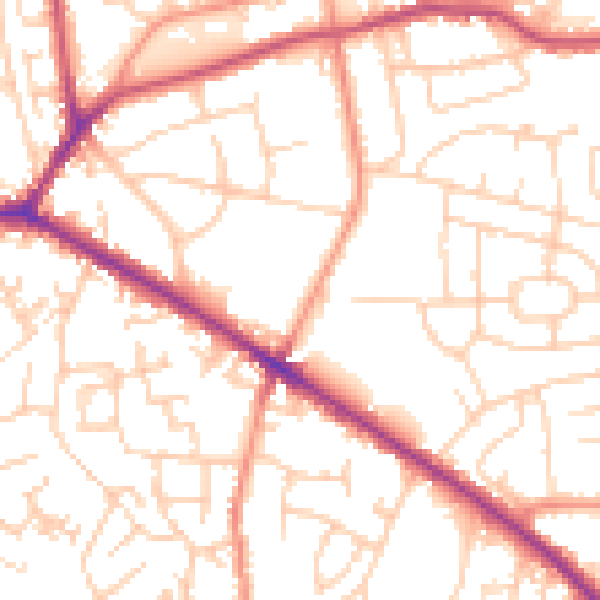 Daytime road noise heatmap for WF17 7QX
