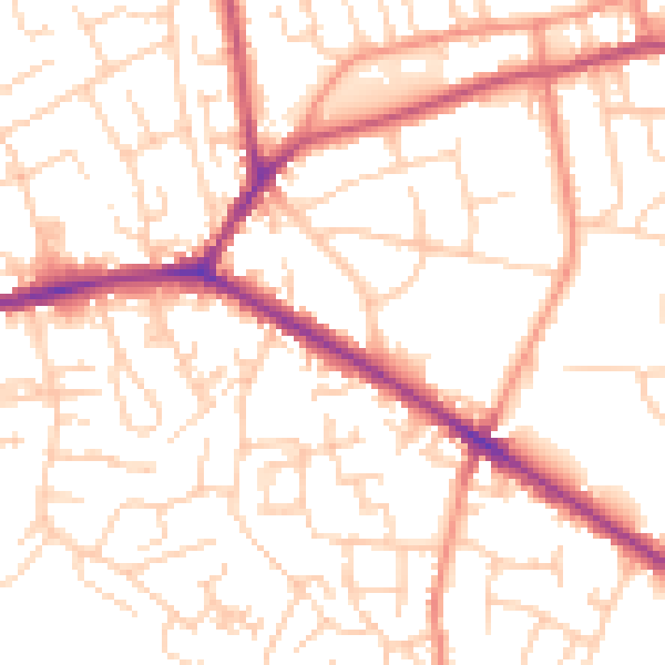 Daytime road noise heatmap for WF17 7RE