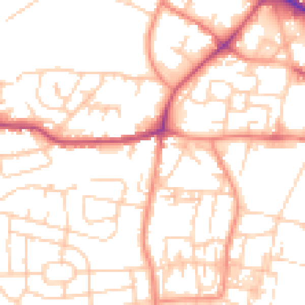 Daytime road noise heatmap for WF17 7SE