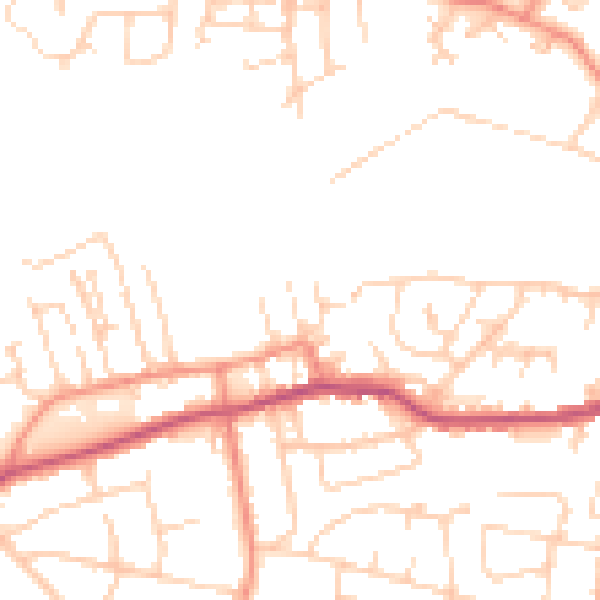 Daytime road noise heatmap for WF17 7SF
