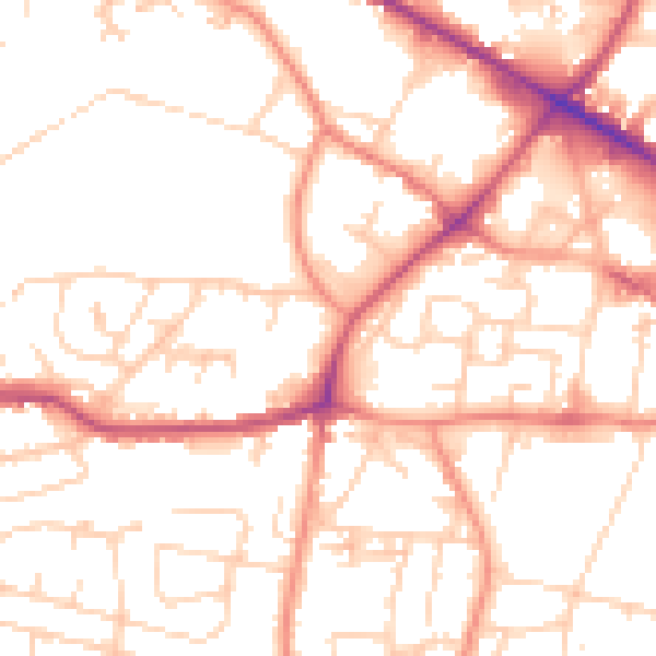 Daytime road noise heatmap for WF17 7TG