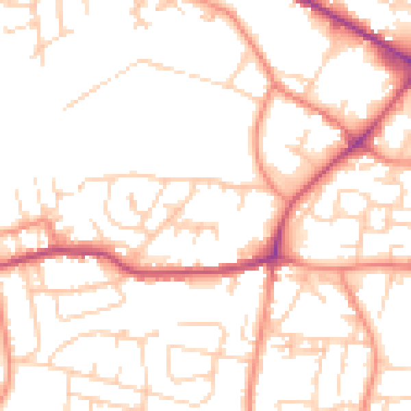 Daytime road noise heatmap for WF17 7TP