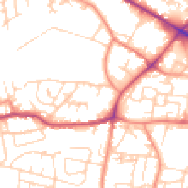 Daytime road noise heatmap for WF17 7TR