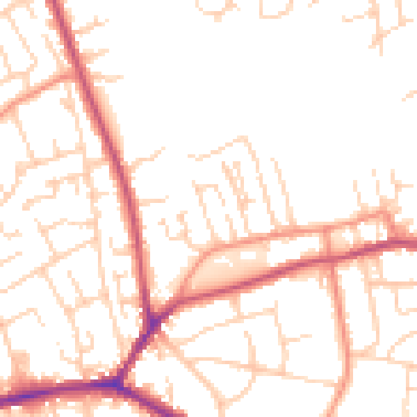 Daytime road noise heatmap for WF17 8DD