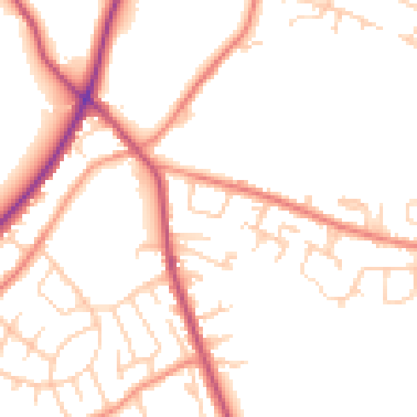 Daytime road noise heatmap for WF17 8DL
