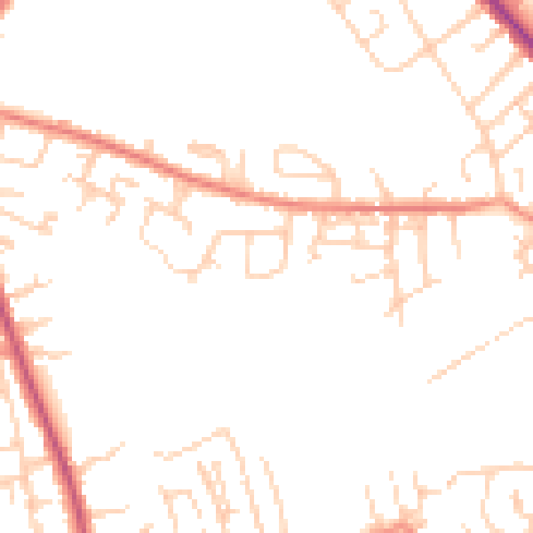Daytime road noise heatmap for WF17 8DZ