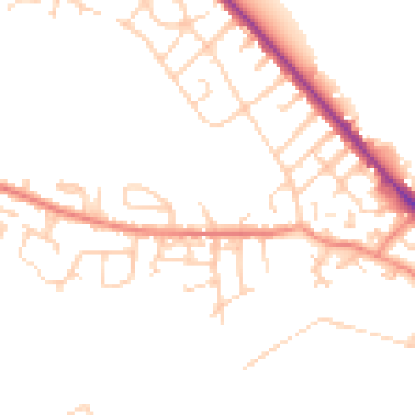 Daytime road noise heatmap for WF17 8EH