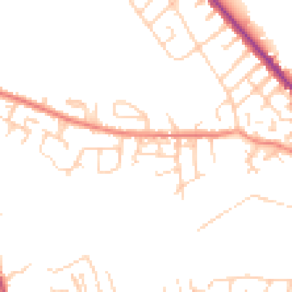 Daytime road noise heatmap for WF17 8FE