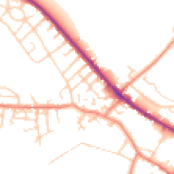 Daytime road noise heatmap for WF17 8HH