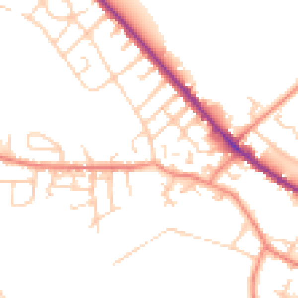 Daytime road noise heatmap for WF17 8HS