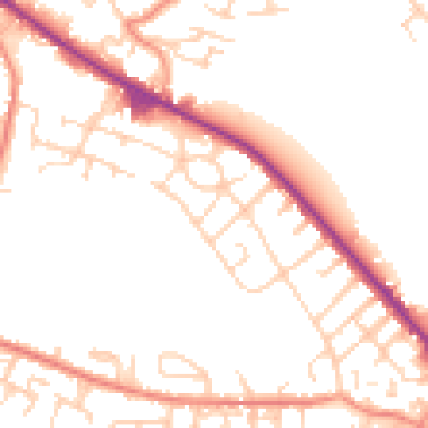 Daytime road noise heatmap for WF17 8JR
