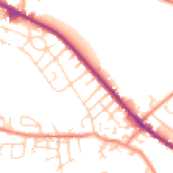 Daytime road noise heatmap for WF17 8JX