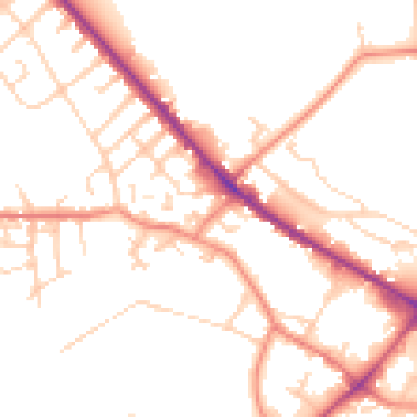Daytime road noise heatmap for WF17 8LX