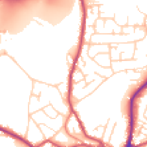 Daytime road noise heatmap for WF17 9BB