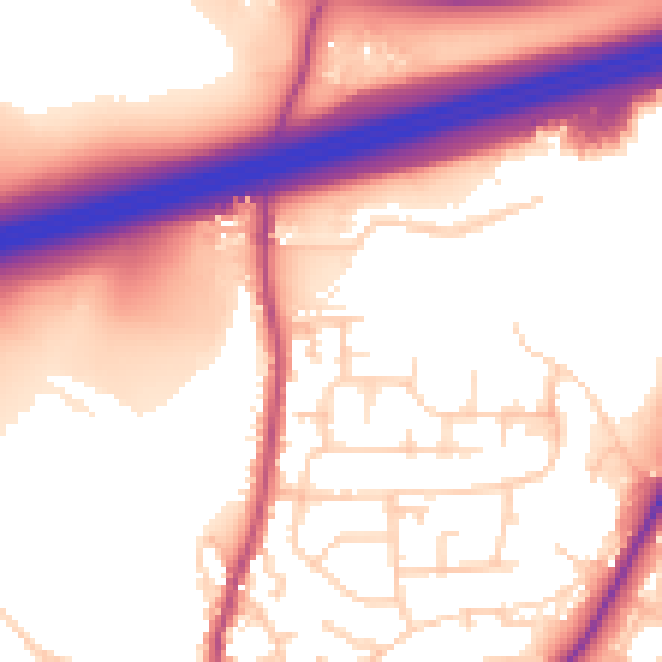 Daytime road noise heatmap for WF17 9BP