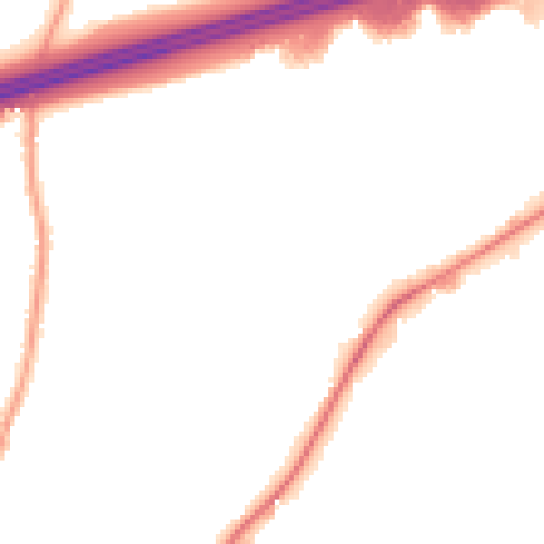 Night-time road noise heatmap for WF17 9DA