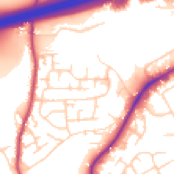 Daytime road noise heatmap for WF17 9DG
