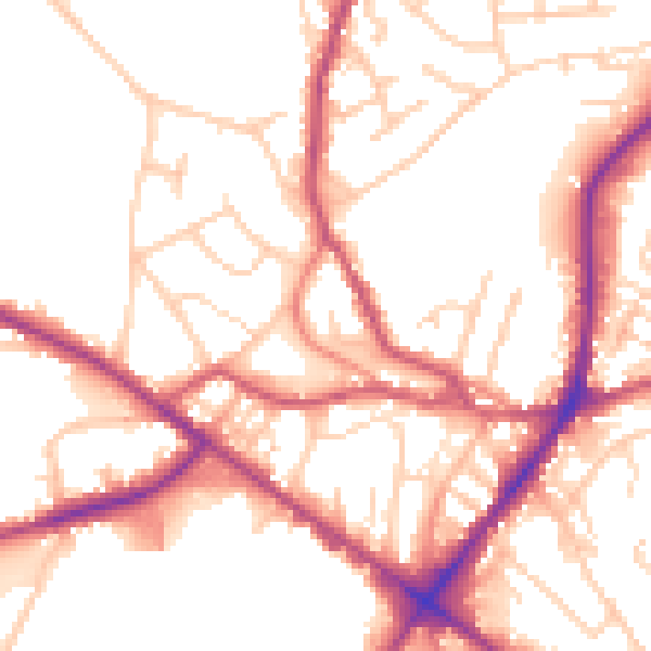 Daytime road noise heatmap for WF17 9HP