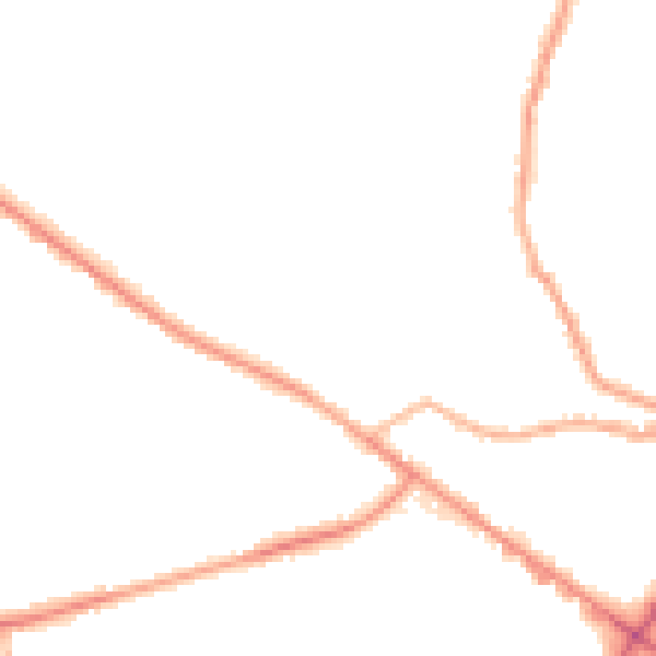 Night-time road noise heatmap for WF17 9JE